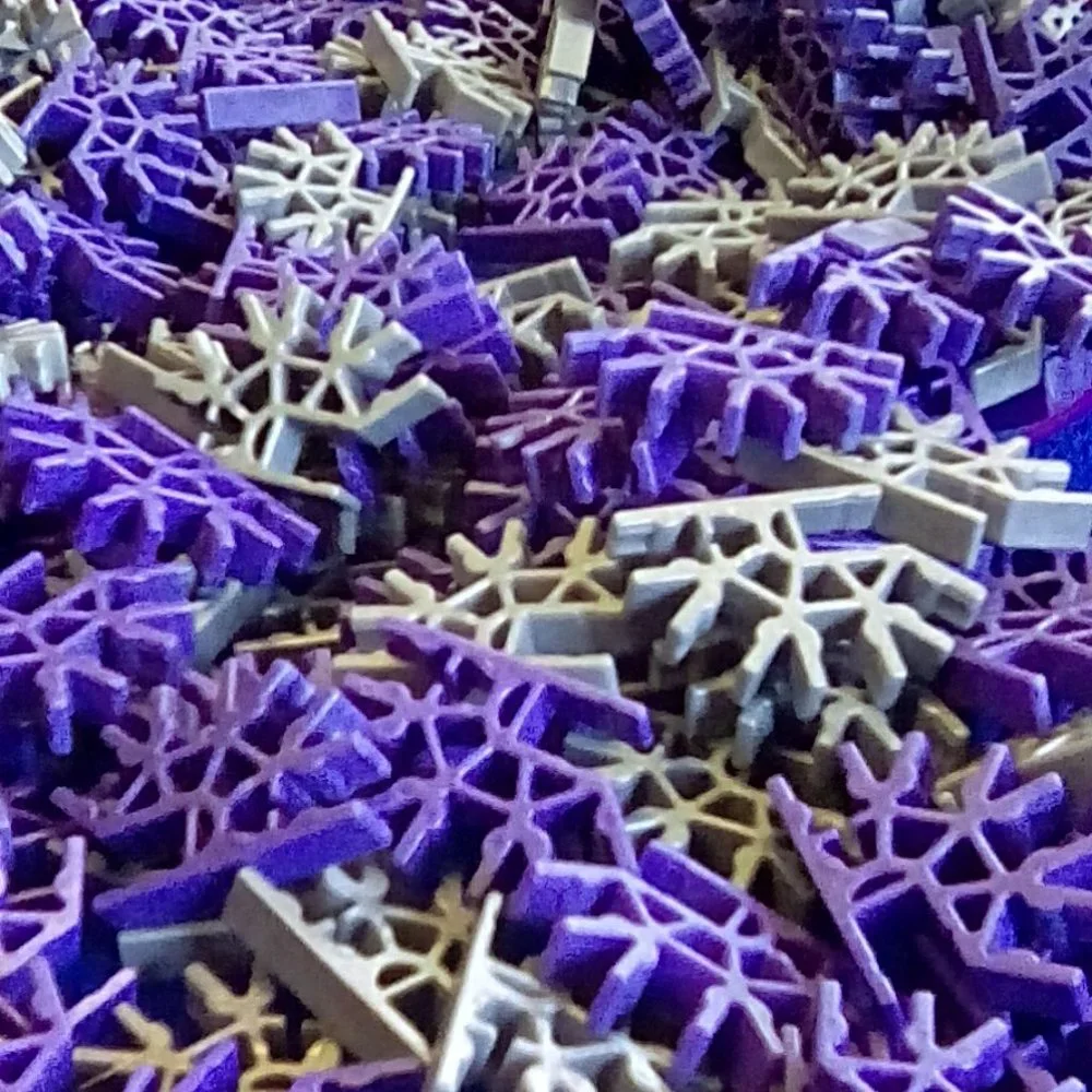K'NEX connector4-way 3D purple grey